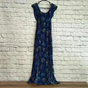 Altar'd State Women's Dress Blue Floral BOHO Size M